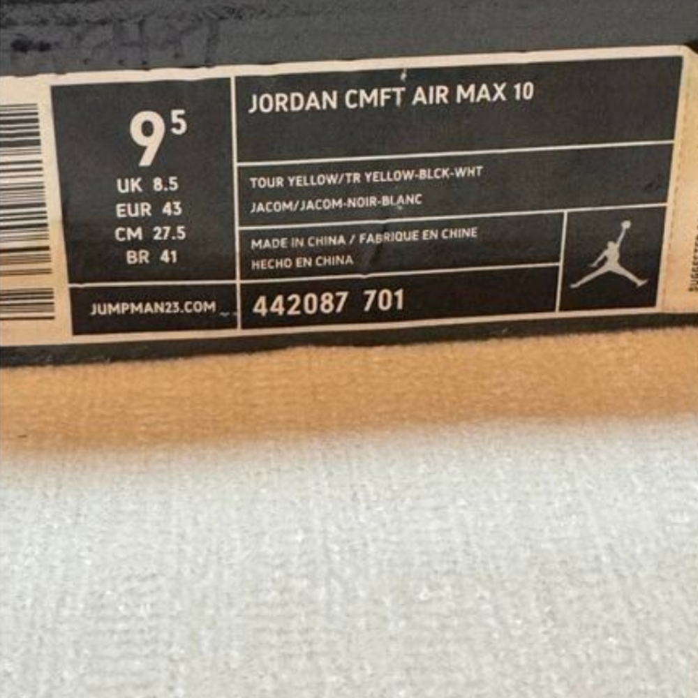 Air Jordan Comfort (CMFT) Rare Air Max 10 (2011) 'Yellow' Men 9.5 W 11 EUC W/BOX - Picture 10 of 12